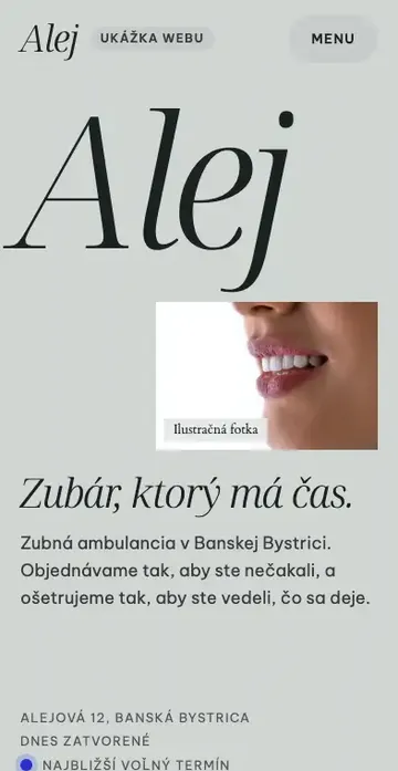 Alej. Dental practice. The view on a phone.