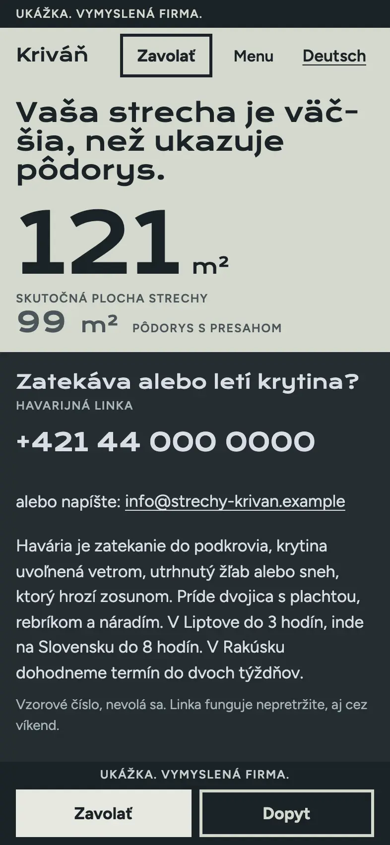 Strechy Kriváň. Roofing. The view on a phone.